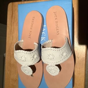 New w/tags Jack Rogers White Boating w/Rubber Sole Sandals 7 1/2 M